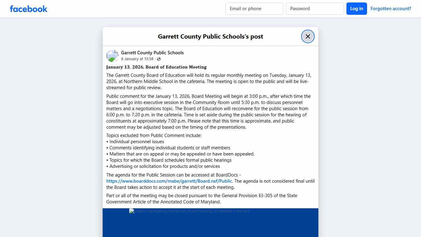 𝐉𝐚𝐧𝐮𝐚𝐫𝐲 𝟏𝟑, 𝟐𝟎𝟐𝟔, 𝐁𝐨𝐚𝐫𝐝 𝐨𝐟... - Garrett County Public Schools Facebook